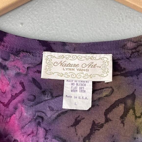Nature Art Lynn Yang Size Large Embellished Ribbed Knit Tee Top Fairy Grunge - Picture 6 of 7